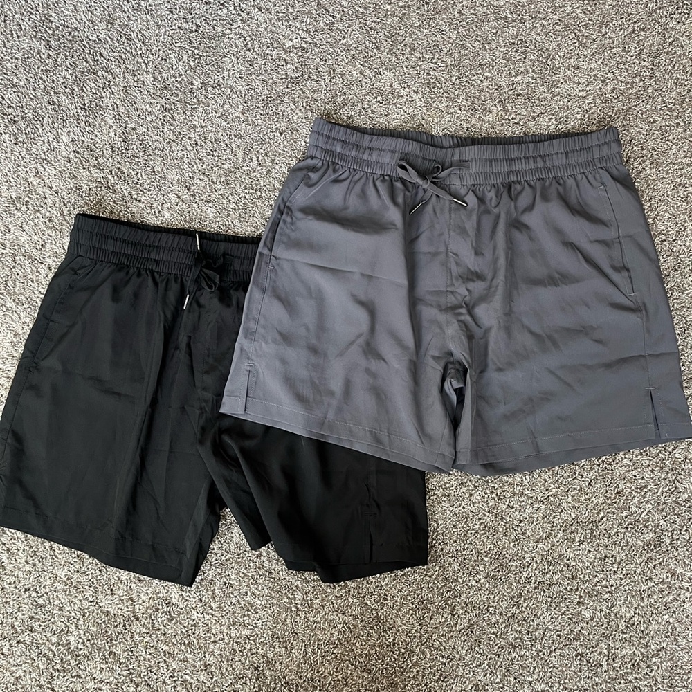 Men's Black and Gray Shorts